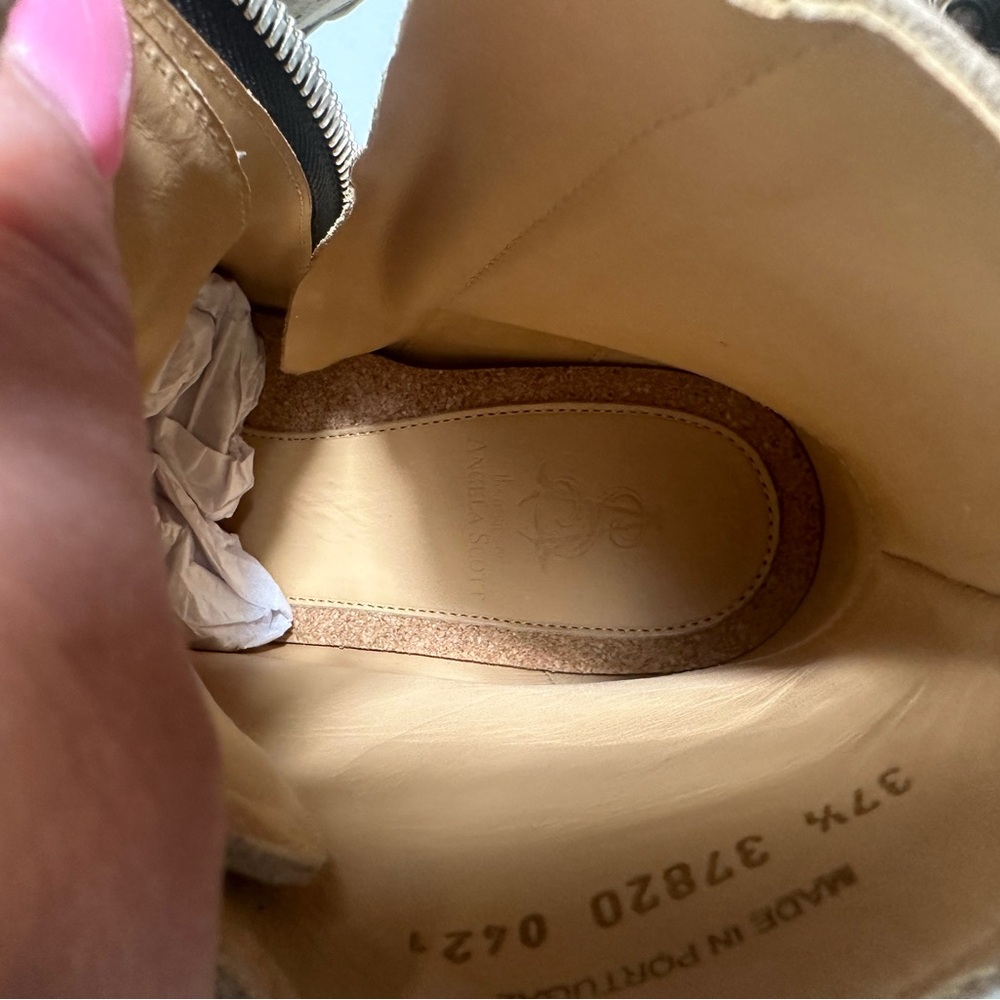 The Office of Angela Scott Mr. Harrison Neutral Lace Up Suede Boots Size 37.5 - Picture 14 of 17